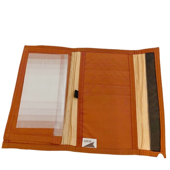 Rolfs Vintage Brown Orange Gray Aztec Design Bifold Hook & Loop Wallet, Unisex - Picture 7 of 15